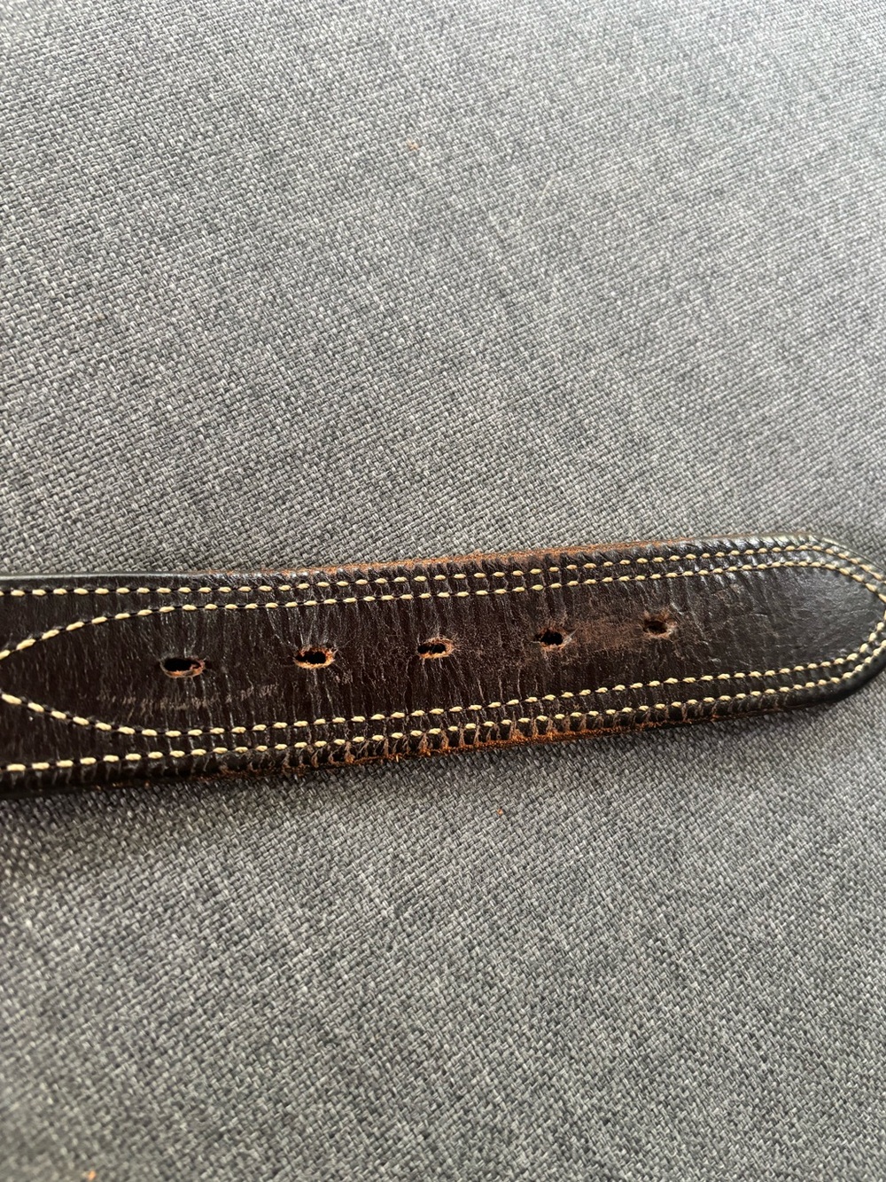 BIANCHI vintage leather belt with solid brass buckle size 38-42 - Picture 7 of 16